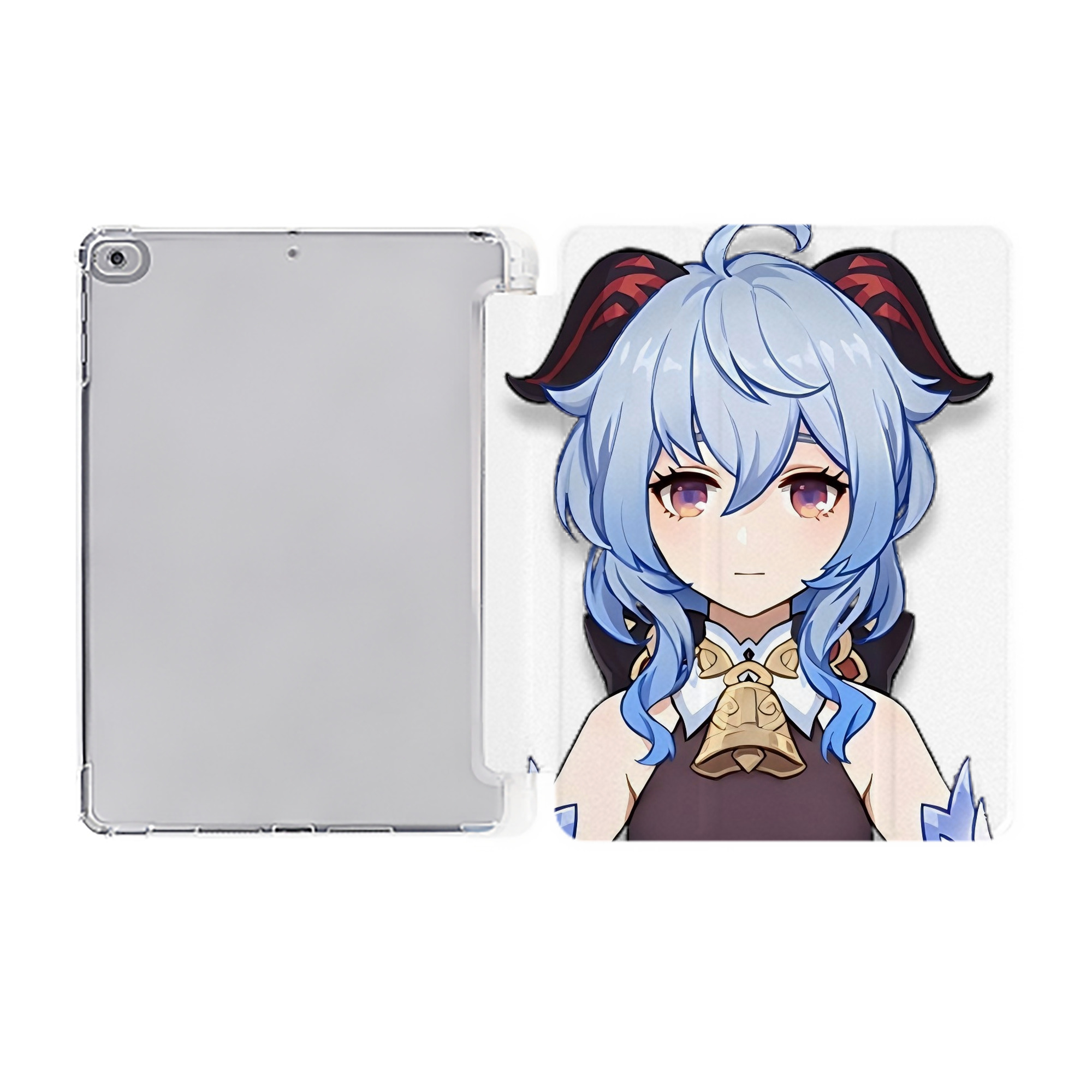 げんし神 甘雨 かんう genshin Ganyu IPad ケース ペン収納付き 三つ折りスタンド PUレザー×シリコン 対応機種9.5/10.5/10.9インチ